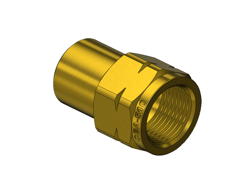 Type 21 POL (CGA510) female to ¼" NPT female